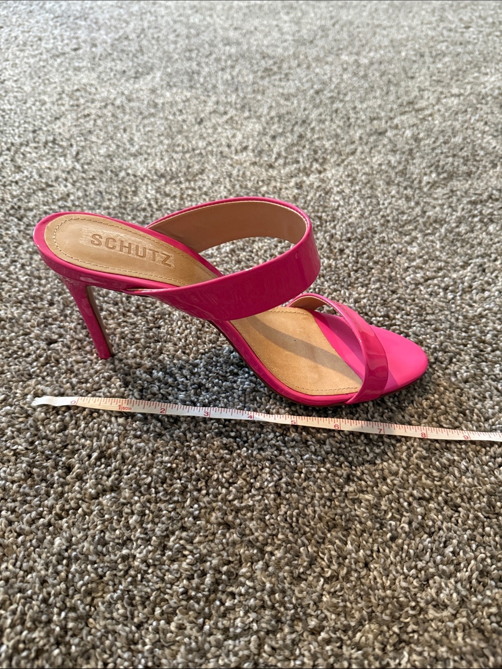 Schutz Leia Mule Heel Sandals in neon pink - Picture 11 of 13